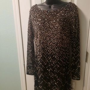 Woman's Aidan Mattox Black Beaded Cocktail Dress NWT Size 10